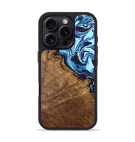 iPhone 16 Pro Wood Phone Case - Denisha (Blue, 744991)