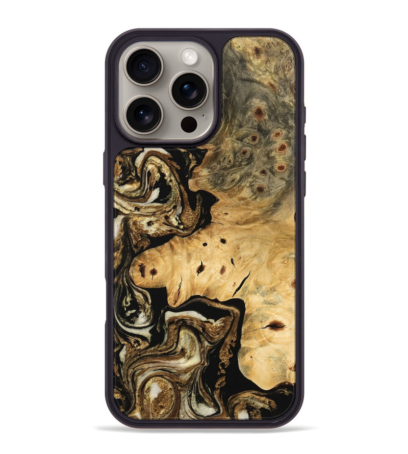 iPhone 16 Pro Max Wood Phone Case - Tetsuya (Black & White, 744994)