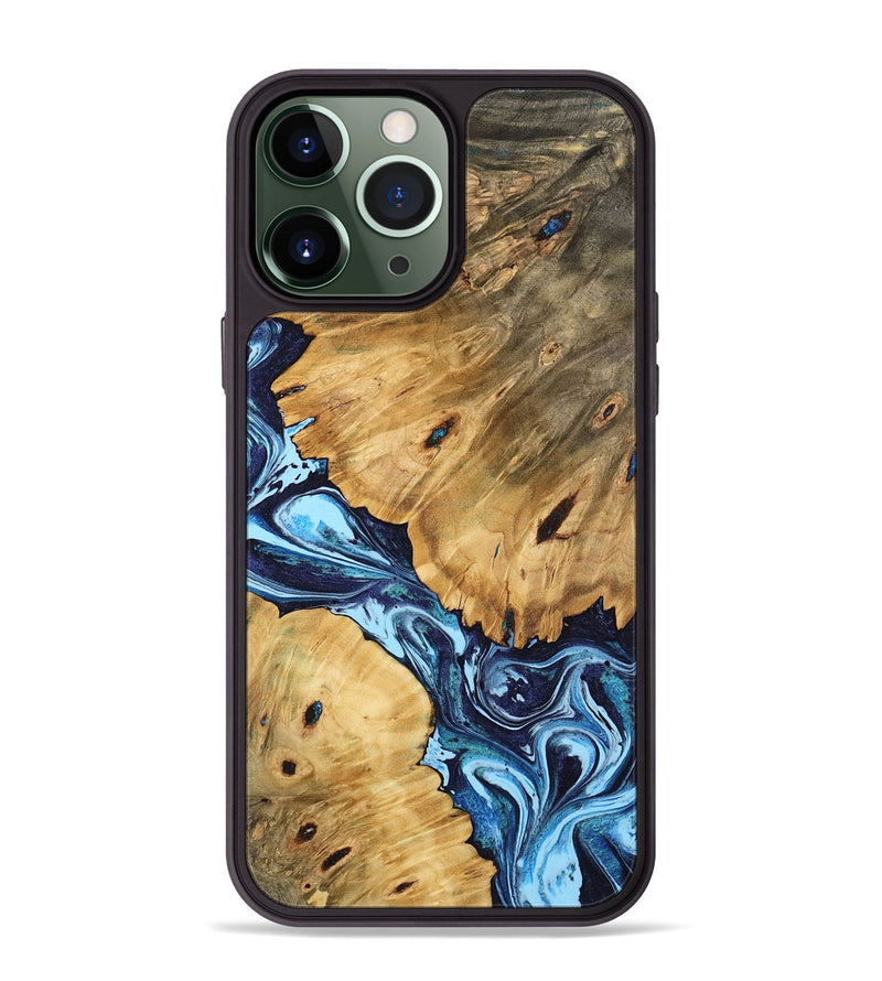 iPhone 13 Pro Max Wood Phone Case - Melesa (Blue, 744996)