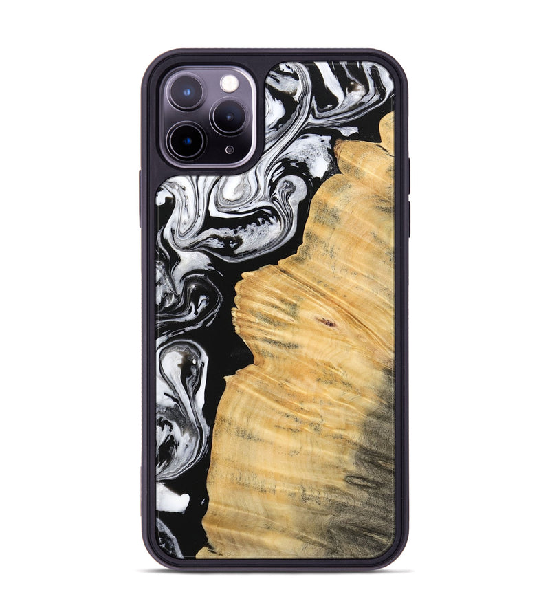 iPhone 11 Pro Max Wood Phone Case - Beau (Black & White, 745002)