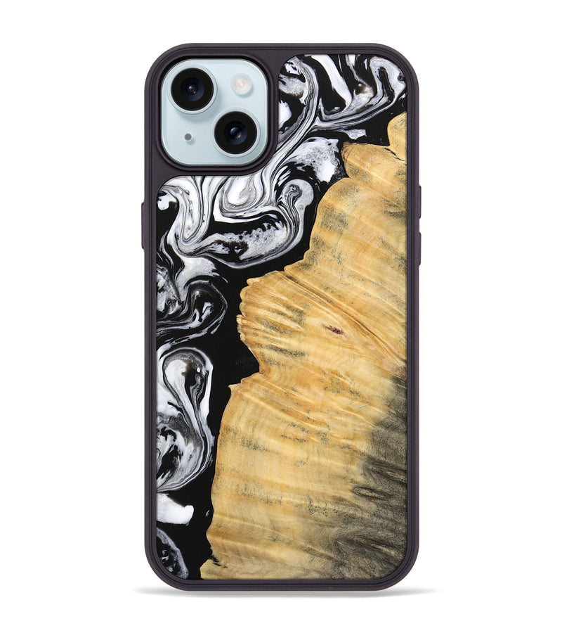 iPhone 15 Plus Wood Phone Case - Beau (Black & White, 745002)