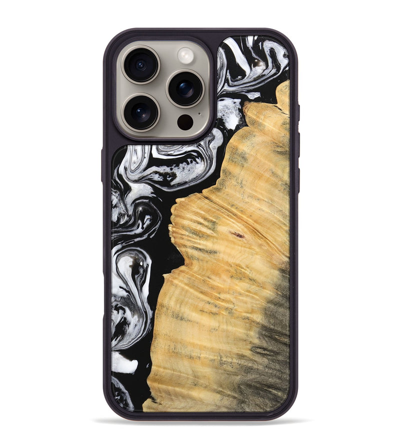 iPhone 16 Pro Max Wood Phone Case - Beau (Black & White, 745002)