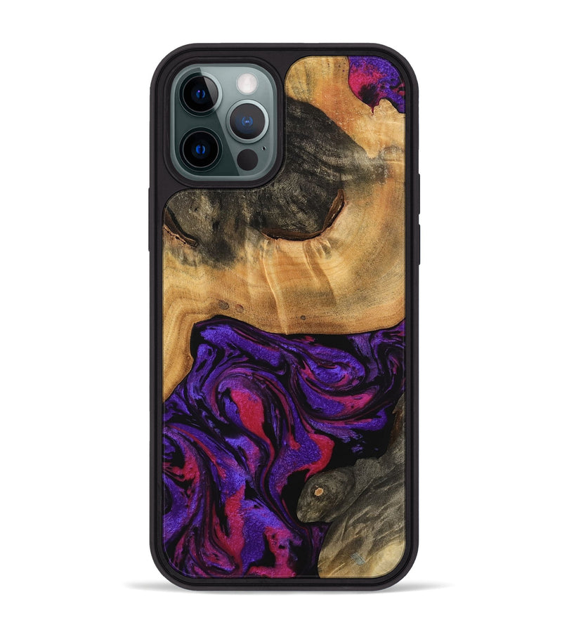 iPhone 12 Pro Max Wood Phone Case - Koray (Purple, 745004)