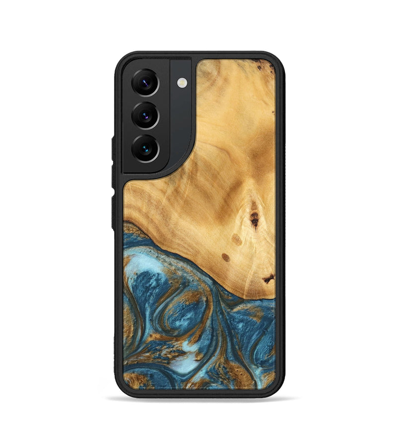 Galaxy S22 Wood Phone Case - Cory (Teal & Gold, 745006)