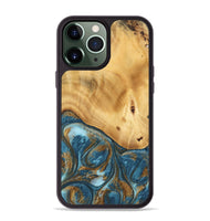 iPhone 13 Pro Max Wood Phone Case - Cory (Teal & Gold, 745006)