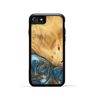 iPhone SE Wood Phone Case - Cory (Teal & Gold, 745006)