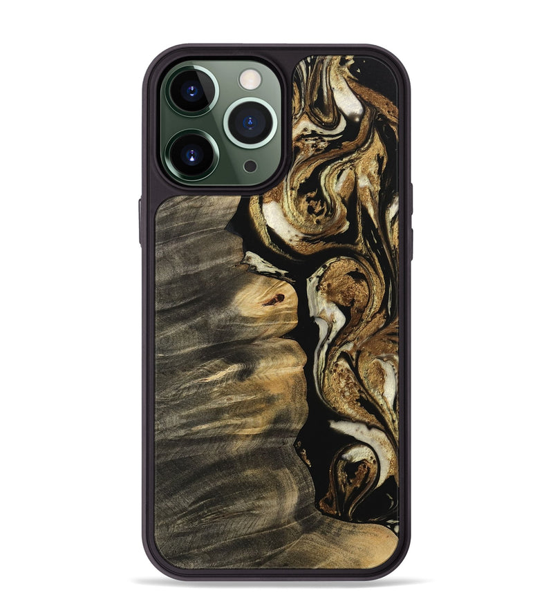 iPhone 13 Pro Max Wood Phone Case - Caro (Black & White, 745008)