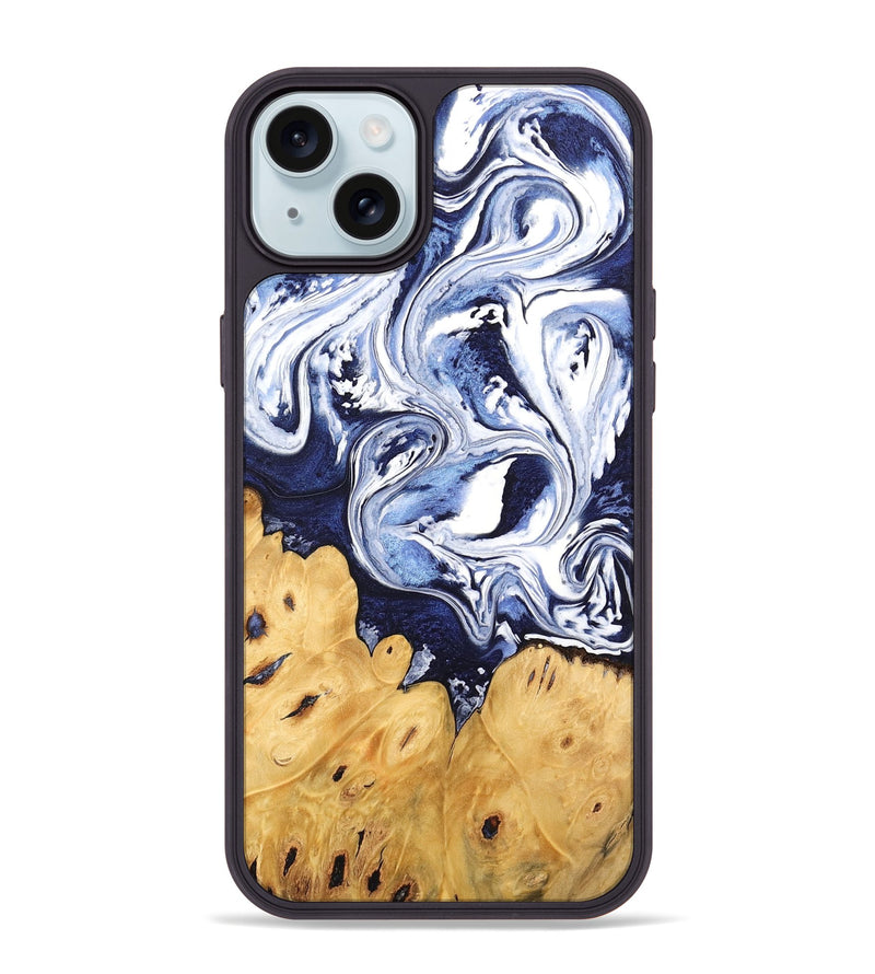 iPhone 15 Plus Wood Phone Case - Kyla (Blue, 745010)