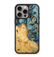 iPhone 15 Pro Max Wood Phone Case - Perle (Teal & Gold, 745016)