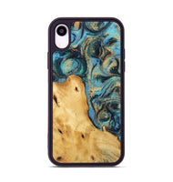 iPhone Xr Wood Phone Case - Perle (Teal & Gold, 745016)