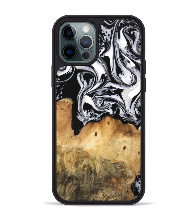 iPhone 12 Pro Max Wood Phone Case - Dominic (Black & White, 745020)