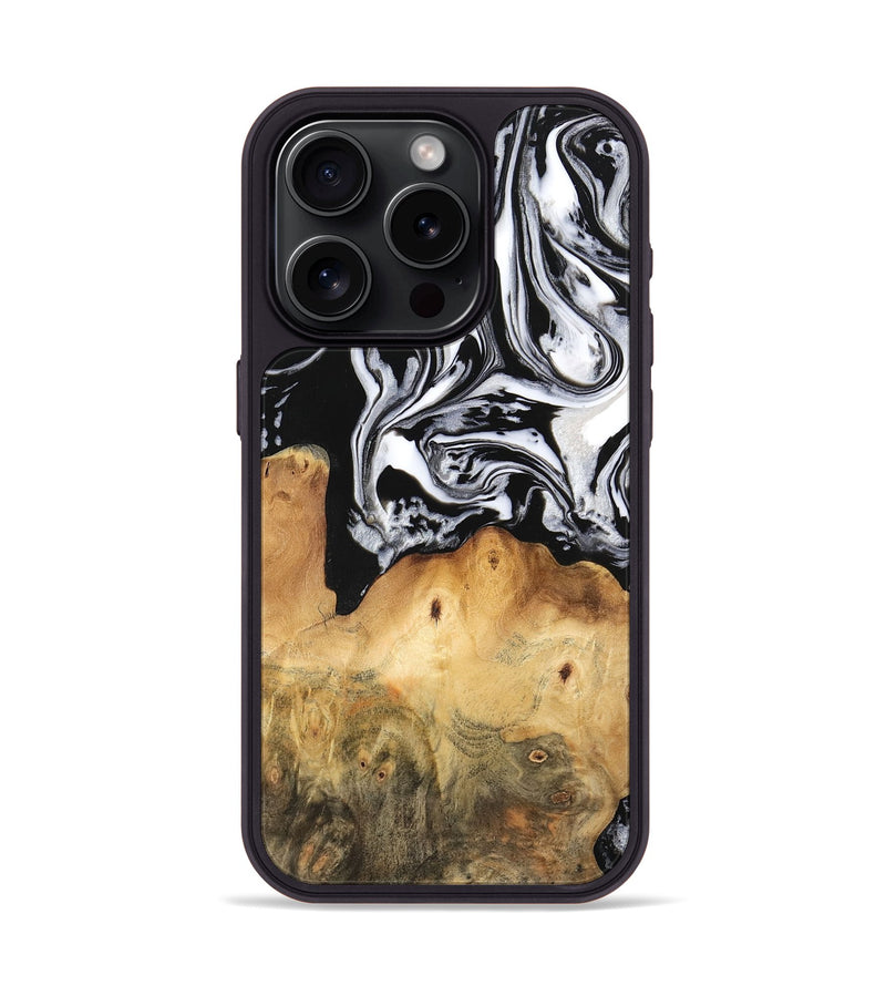 iPhone 15 Pro Wood Phone Case - Dominic (Black & White, 745020)