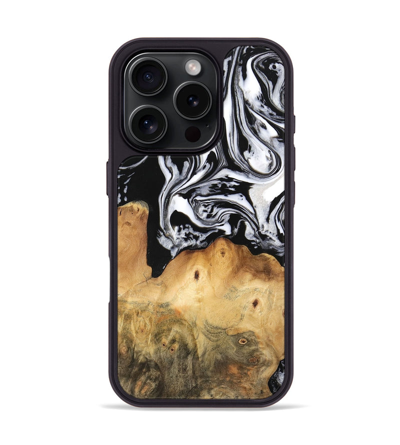 iPhone 16 Pro Wood Phone Case - Dominic (Black & White, 745020)