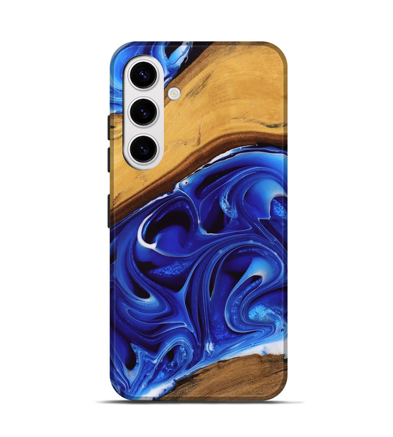 Galaxy S25 Wood Live Edge Phone Case - Vries (Blue, 745037)