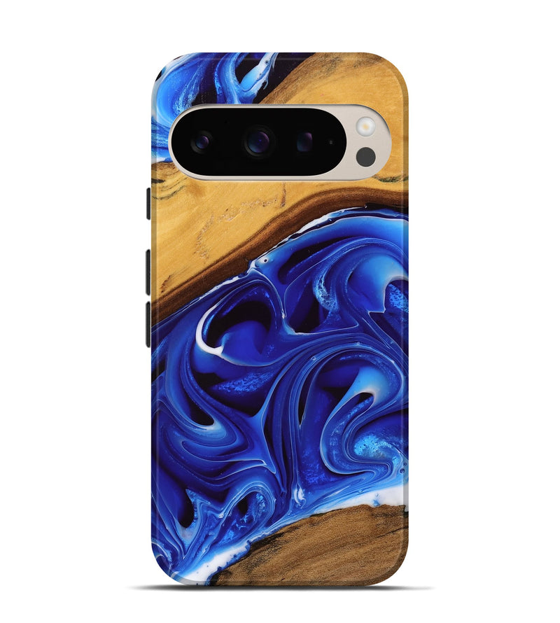 Pixel 9 Pro Wood Live Edge Phone Case - Vries (Blue, 745037)