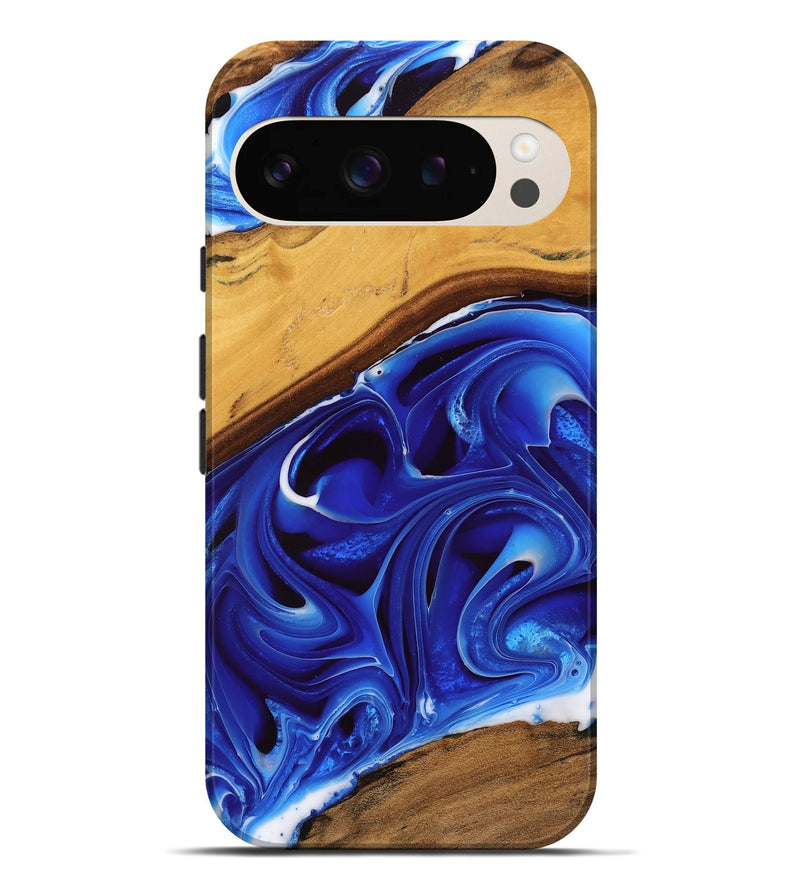 Pixel 9 Pro XL Wood Live Edge Phone Case - Vries (Blue, 745037)