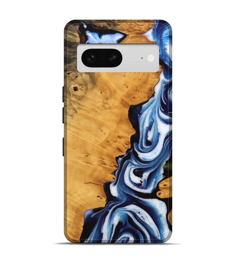 Pixel 7 Wood Live Edge Phone Case - Sharone (Blue, 745039)