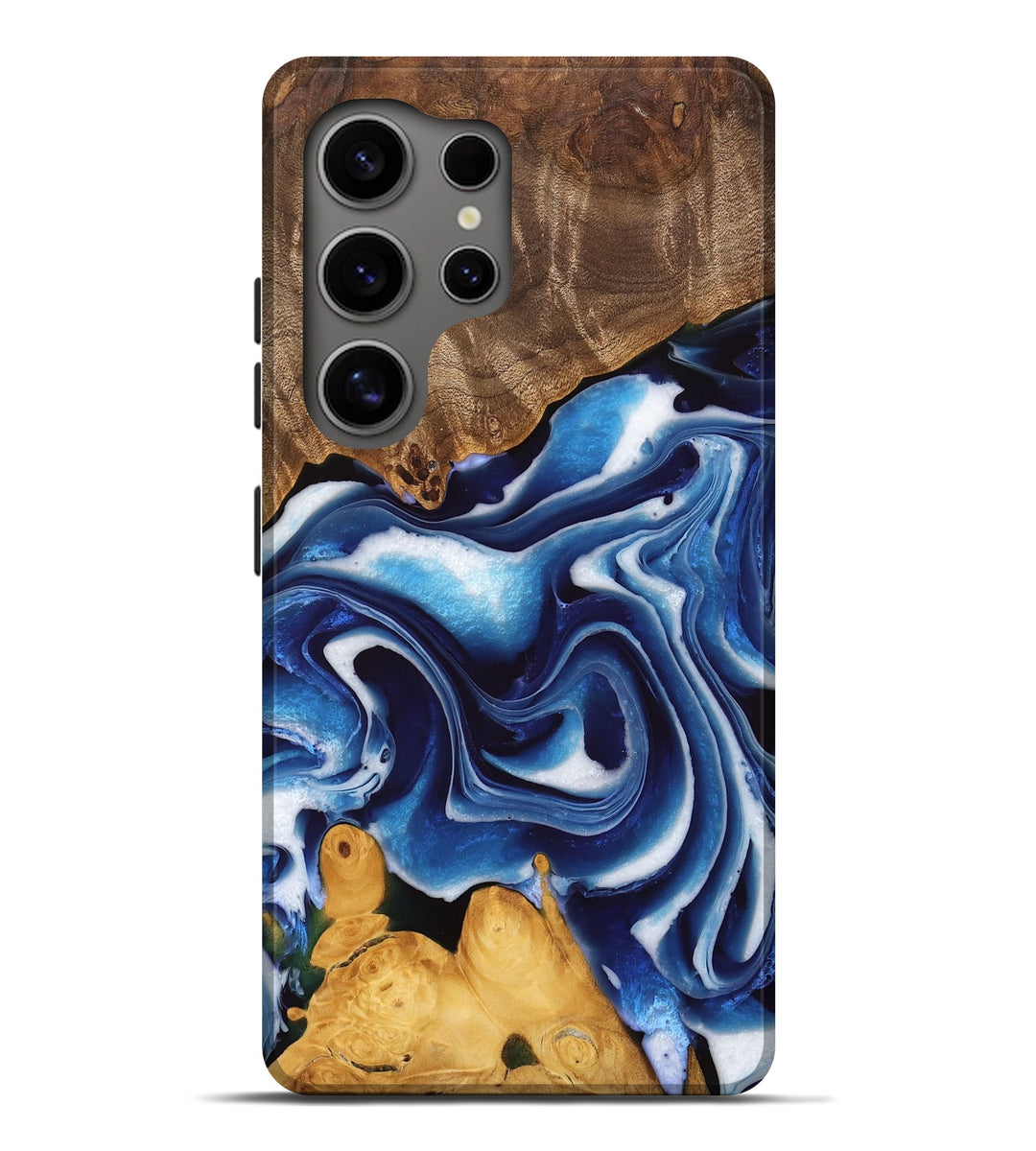 Galaxy S25 Ultra Wood Live Edge Phone Case - Lina (Blue, 745040)