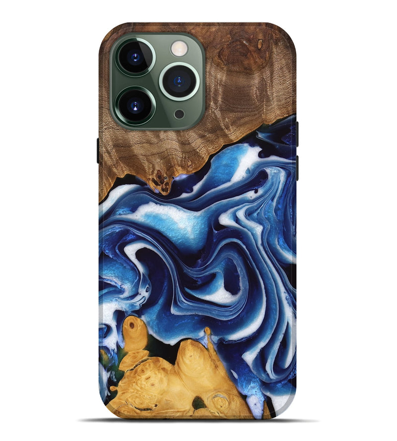 iPhone 13 Pro Max Wood Live Edge Phone Case - Lina (Blue, 745040)