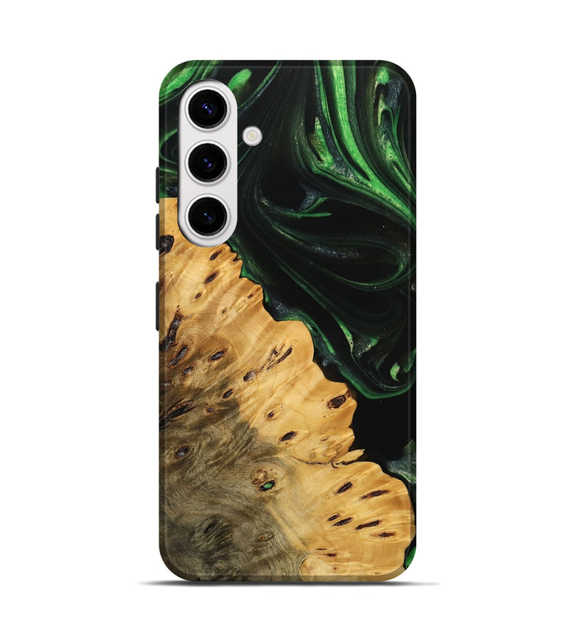 Galaxy S25 Wood Live Edge Phone Case - Schell (Green, 745055)