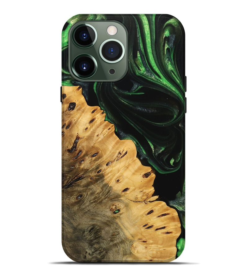 iPhone 13 Pro Max Wood Live Edge Phone Case - Schell (Green, 745055)