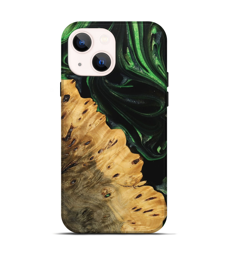 iPhone 14 Wood Live Edge Phone Case - Schell (Green, 745055)