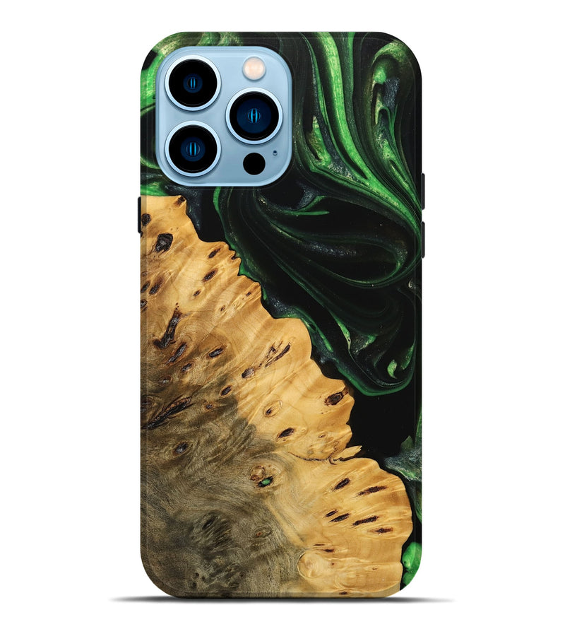 iPhone 14 Pro Max Wood Live Edge Phone Case - Schell (Green, 745055)