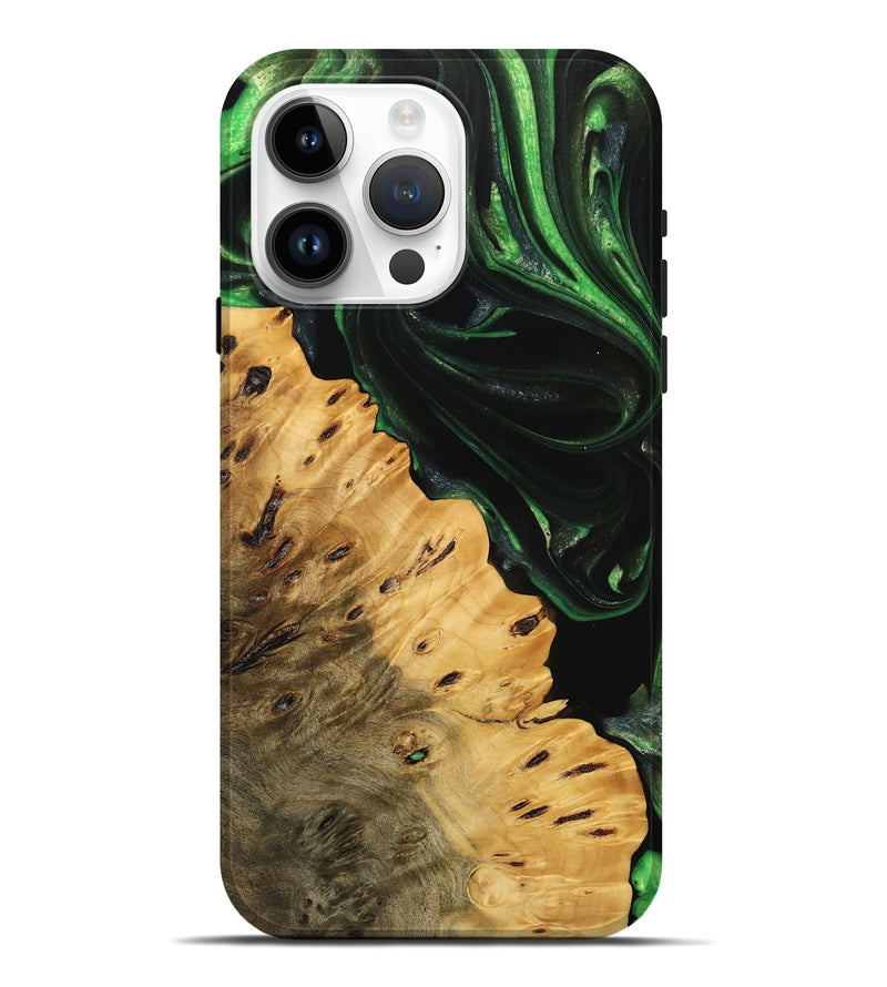 iPhone 15 Pro Max Wood Live Edge Phone Case - Schell (Green, 745055)