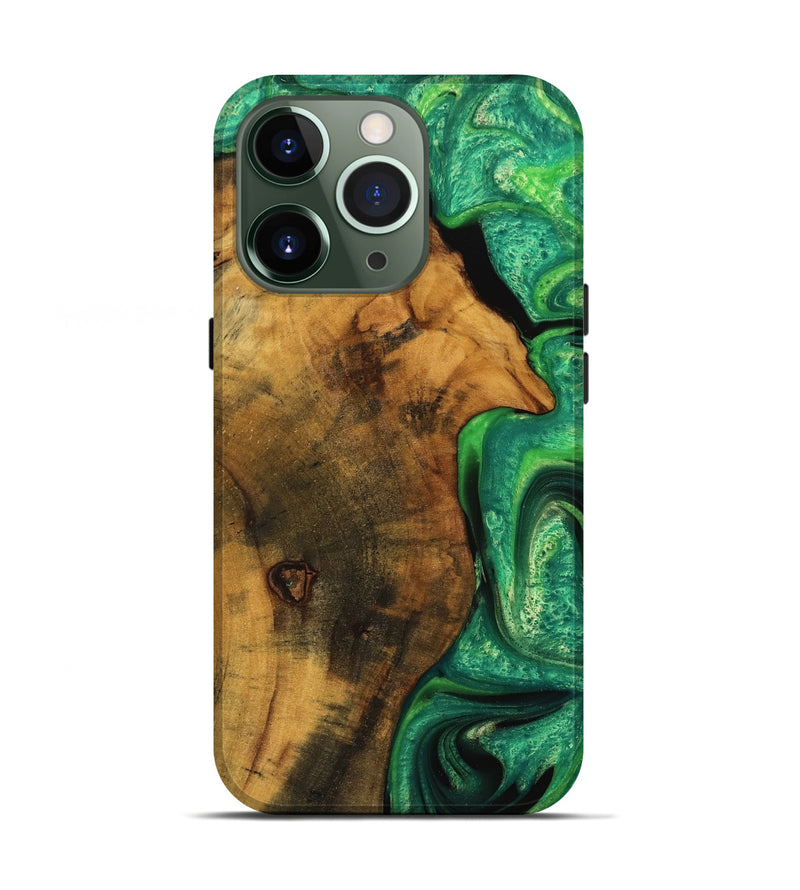 iPhone 13 Pro Wood Live Edge Phone Case - Verle (Green, 745057)