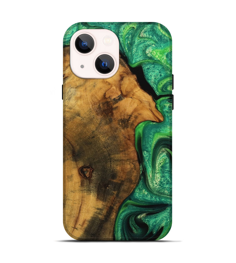 iPhone 14 Wood Live Edge Phone Case - Verle (Green, 745057)