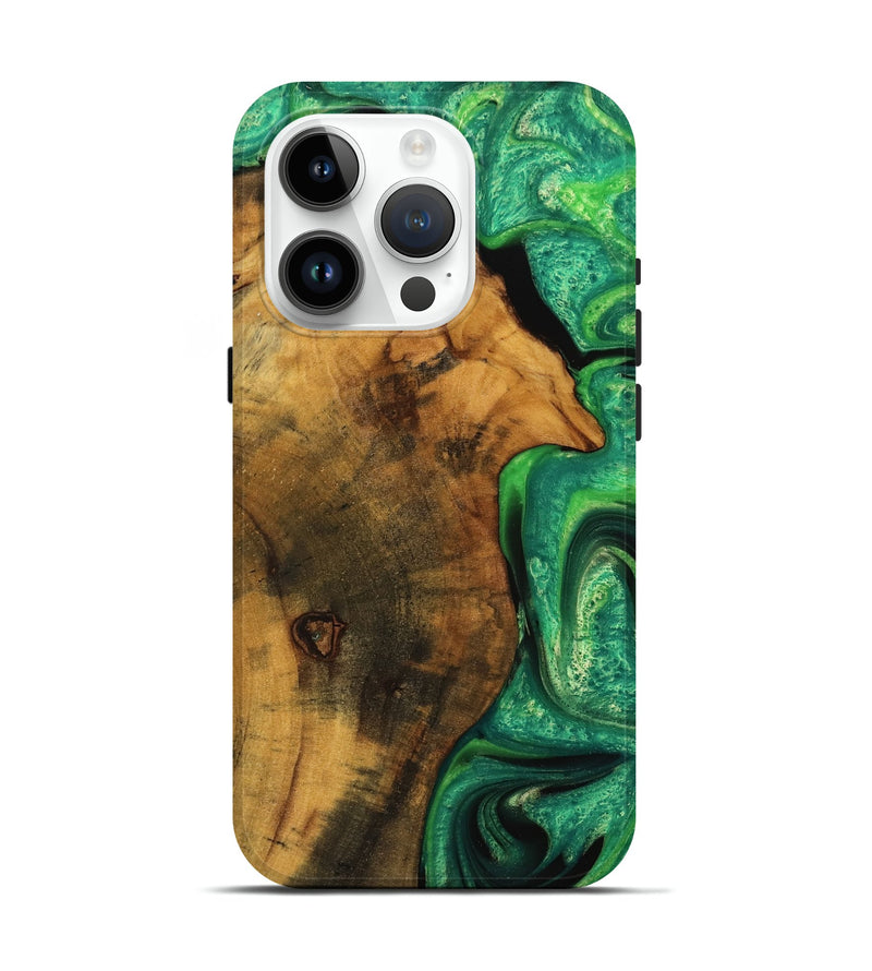 iPhone 15 Pro Wood Live Edge Phone Case - Verle (Green, 745057)