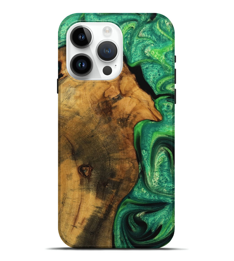 iPhone 15 Pro Max Wood Live Edge Phone Case - Verle (Green, 745057)