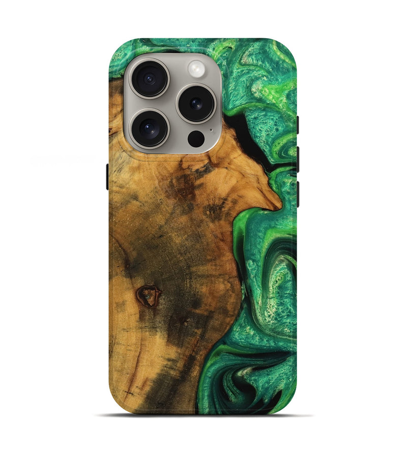 iPhone 16 Pro Wood Live Edge Phone Case - Verle (Green, 745057)