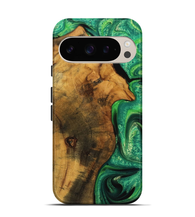 Pixel 9 Wood Live Edge Phone Case - Verle (Green, 745057)