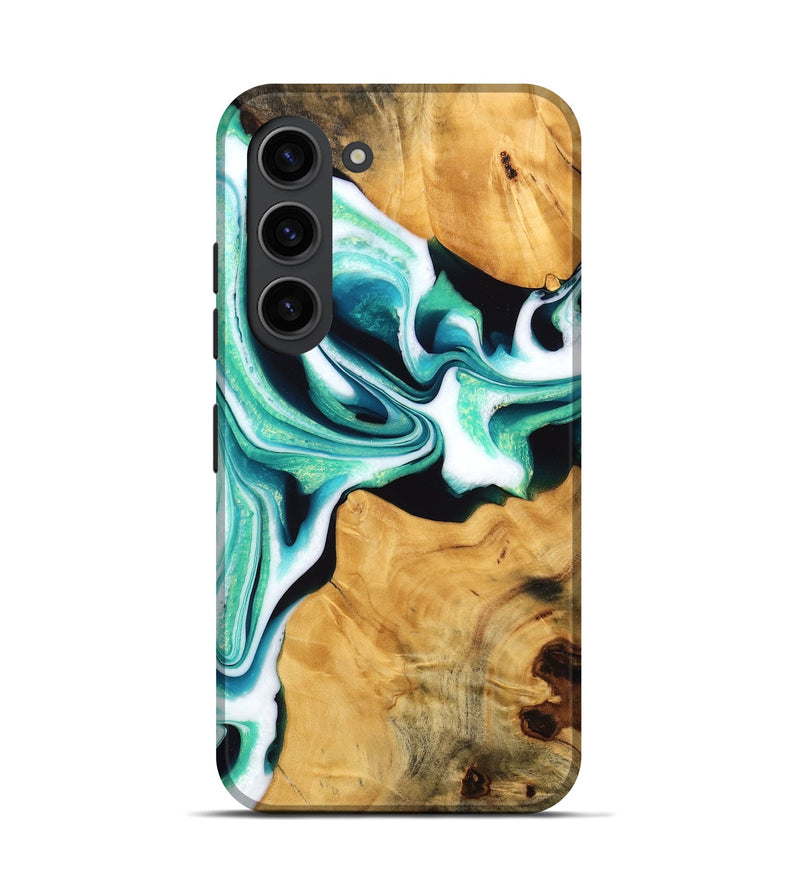 Galaxy S23 Wood Live Edge Phone Case - Porsha (Green, 745059)