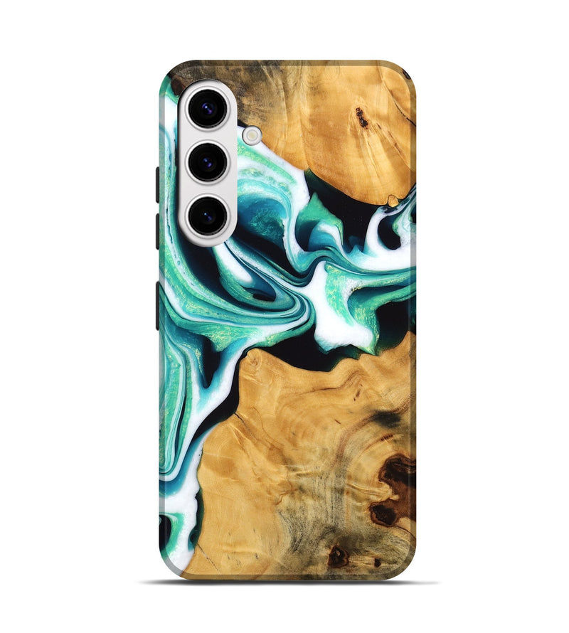 Galaxy S25 Wood Live Edge Phone Case - Porsha (Green, 745059)