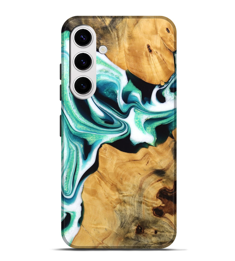 Galaxy S25 Plus Wood Live Edge Phone Case - Porsha (Green, 745059)