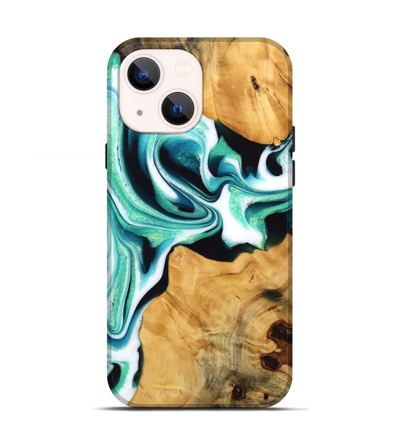 iPhone 13 Wood Live Edge Phone Case - Porsha (Green, 745059)