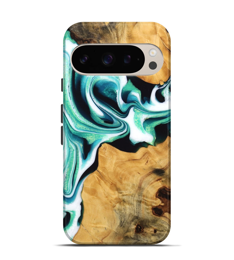 Pixel 9 Wood Live Edge Phone Case - Porsha (Green, 745059)