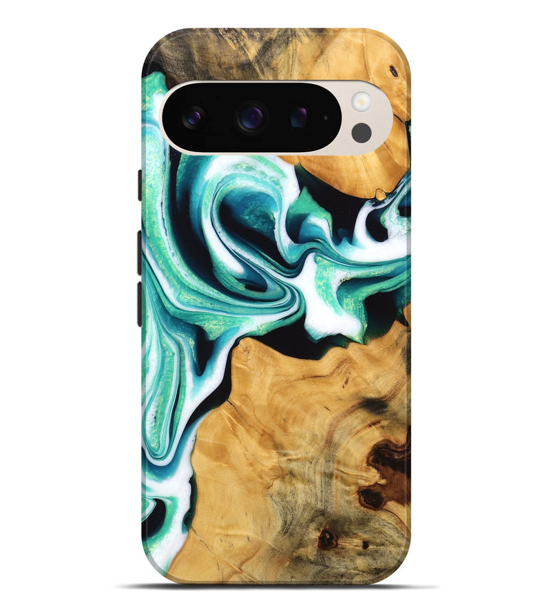 Pixel 9 Pro XL Wood Live Edge Phone Case - Porsha (Green, 745059)