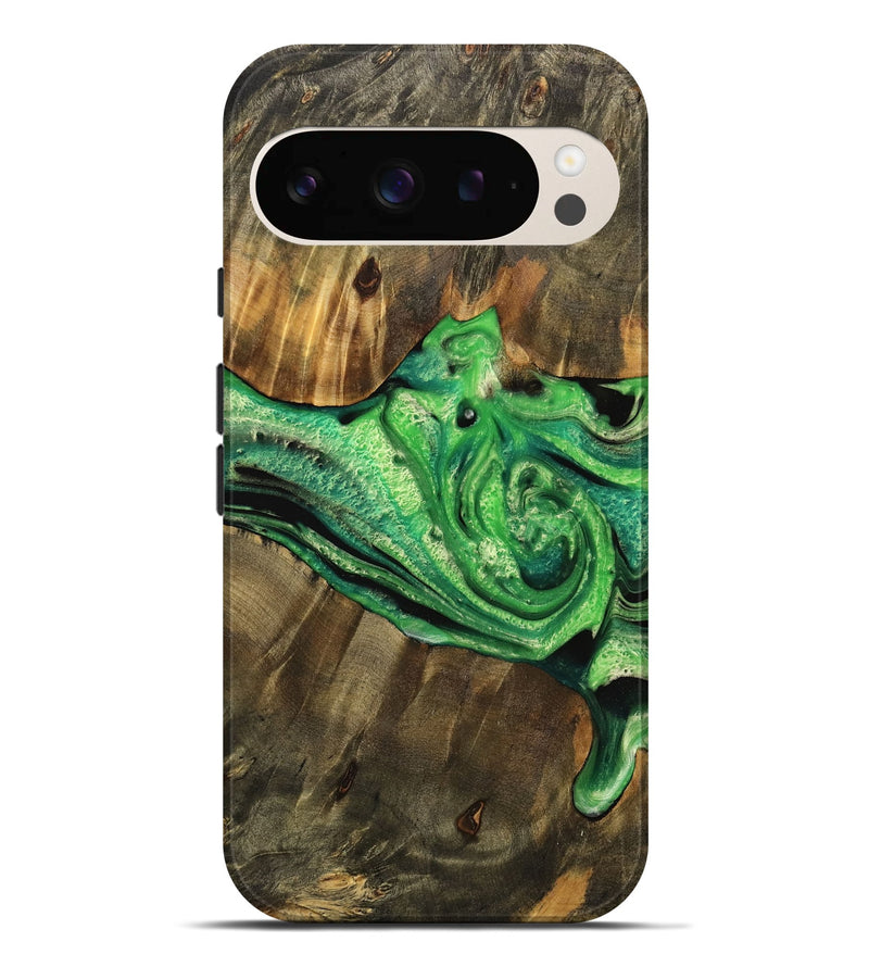 Pixel 9 Pro XL Wood Live Edge Phone Case - Hamza (Green, 745060)