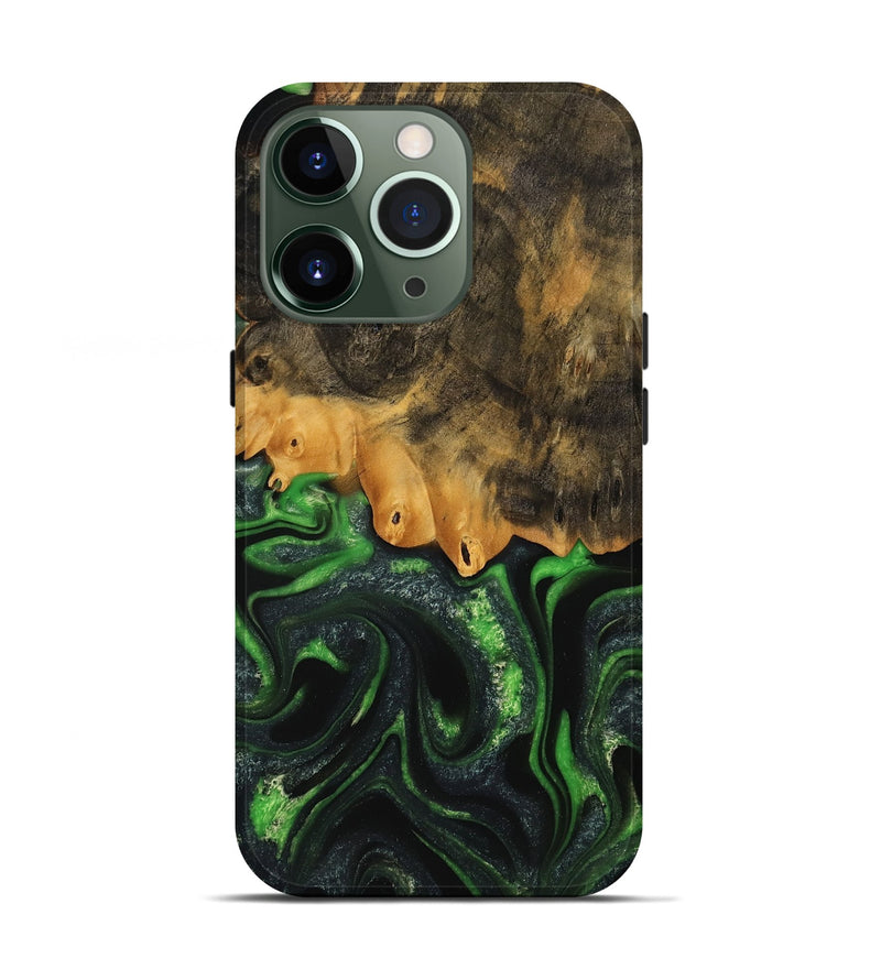 iPhone 13 Pro Wood Live Edge Phone Case - Ryker (Green, 745062)