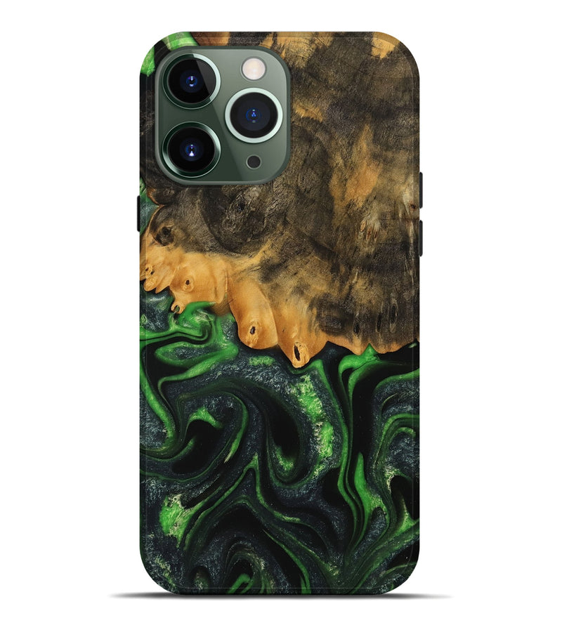 iPhone 13 Pro Max Wood Live Edge Phone Case - Ryker (Green, 745062)