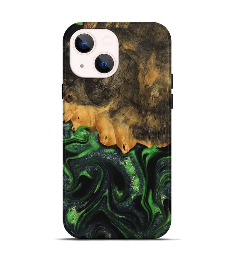 iPhone 14 Wood Live Edge Phone Case - Ryker (Green, 745062)