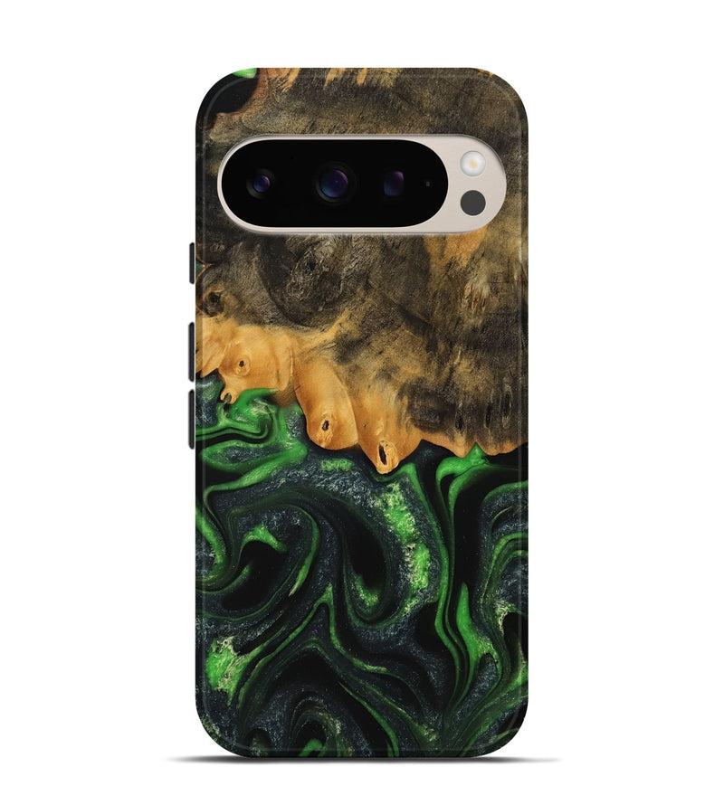 Pixel 9 Wood Live Edge Phone Case - Ryker (Green, 745062)