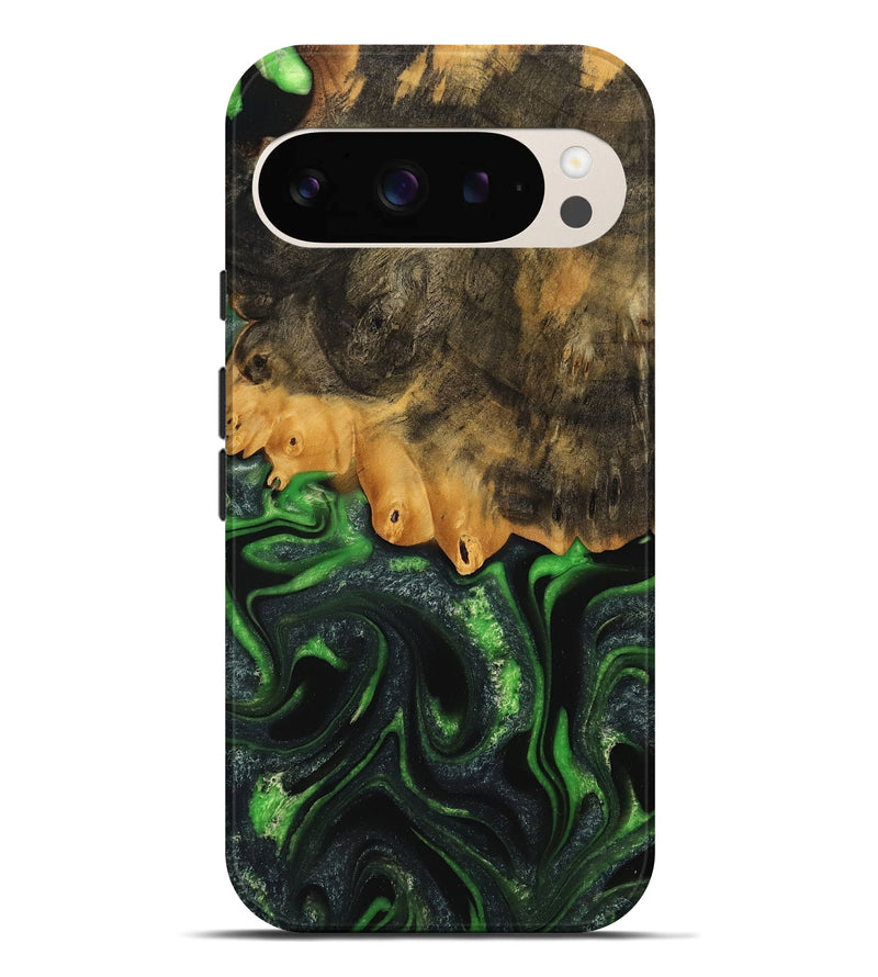 Pixel 9 Pro XL Wood Live Edge Phone Case - Ryker (Green, 745062)