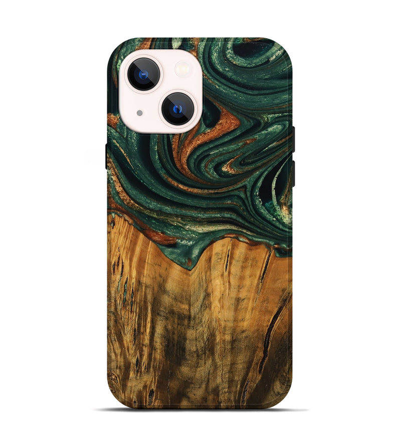 iPhone 14 Wood Live Edge Phone Case - Camino (Green, 745063)