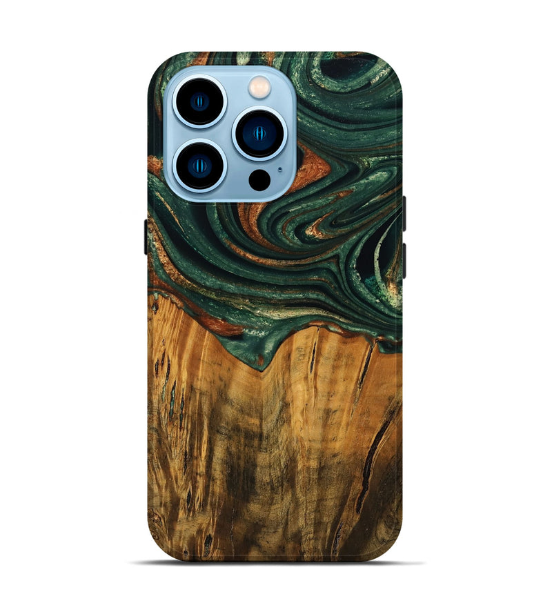 iPhone 14 Pro Wood Live Edge Phone Case - Camino (Green, 745063)