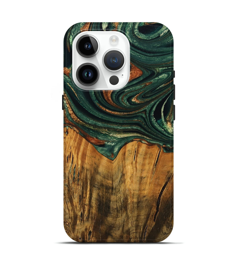 iPhone 15 Pro Wood Live Edge Phone Case - Camino (Green, 745063)