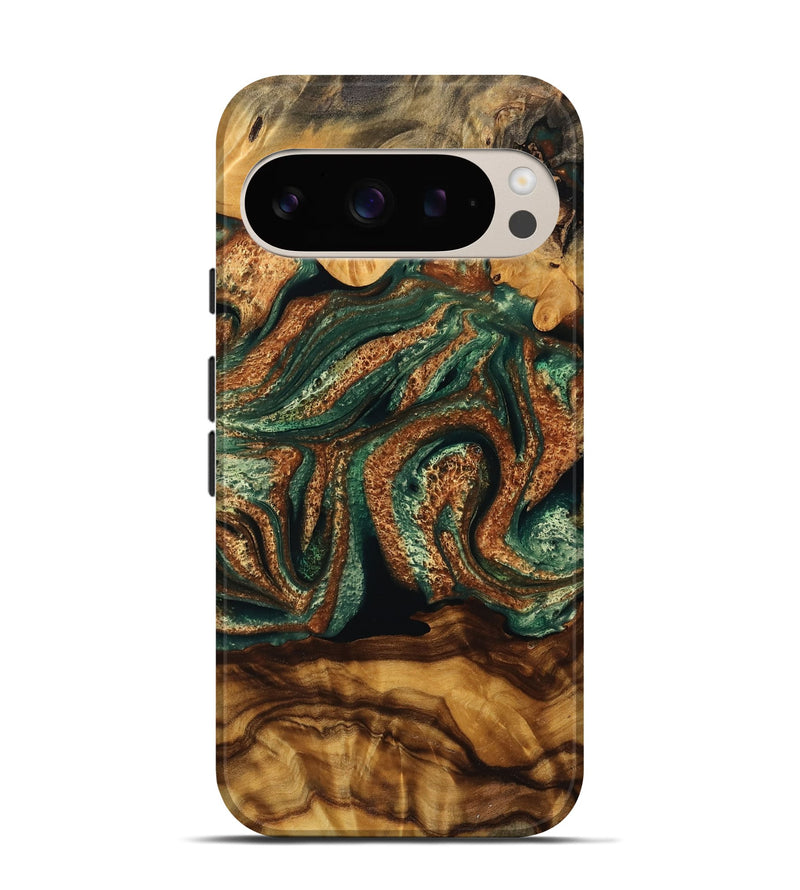 Pixel 9 Wood Live Edge Phone Case - Bethany (Green, 745064)